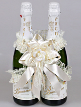 украшение на свадебное шампанское 04048