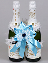 украшение на свадебное шампанское 04051