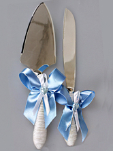 набор для свадебного торта: нож и лопатка , фото