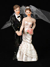 свадебная фигурка для торта - жених и невеста в платье 