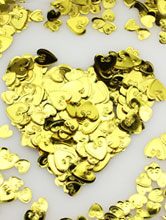 свадебное конфетти сердечки золотые