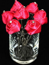 украшения для волос, шпильки для волос в виде крупной красной розы со стразинкой