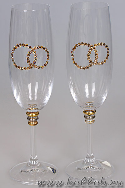 прозрачные бокалы на свадьбу из чешского стекла арт. 300120