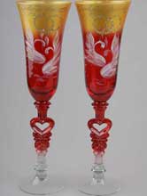 золотисто-красные свадебные бокалы на свадьбу цены, фото, москва