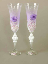 Набор свадебных бокалов с бисерным узором и цветочком из акрила, фото